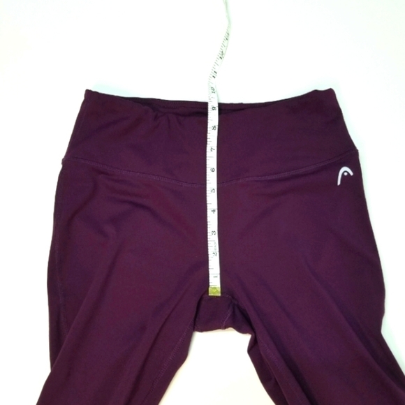 Burgundy Athletic Leggings with Mesh Detail Size Small - Picture 4 of 6